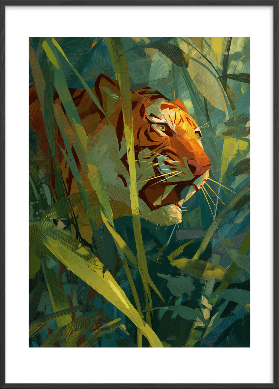 Hviskende brøl i sivene - Black Frame, With White Border