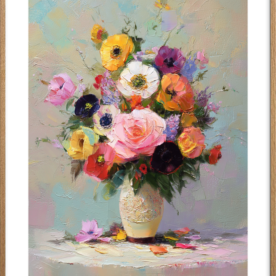 Farvernes stille klang - Oak Frame, With White Border