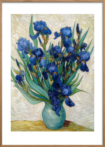 Blød blå hvisken - Oak Frame, With White Border