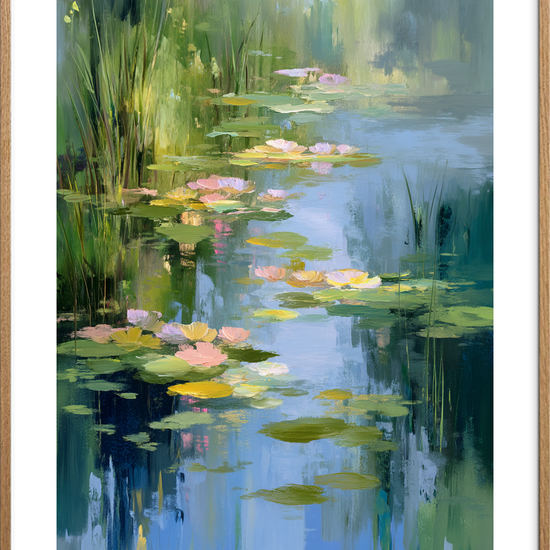 Vandets hvisken - Oak Frame, With White Border