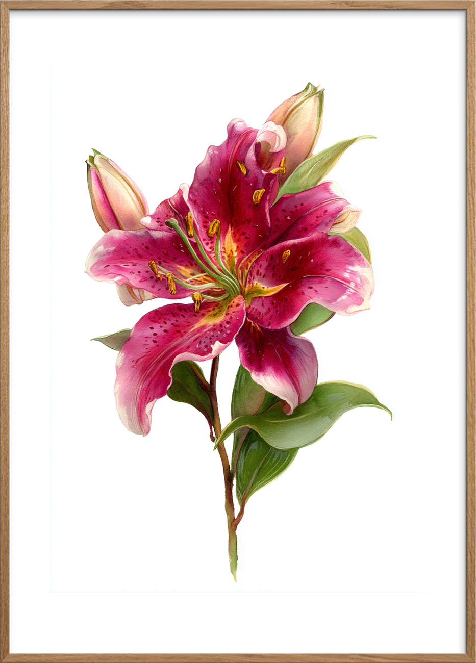 Dufthvisken i sommerens hjerte - Oak Frame, With White Border