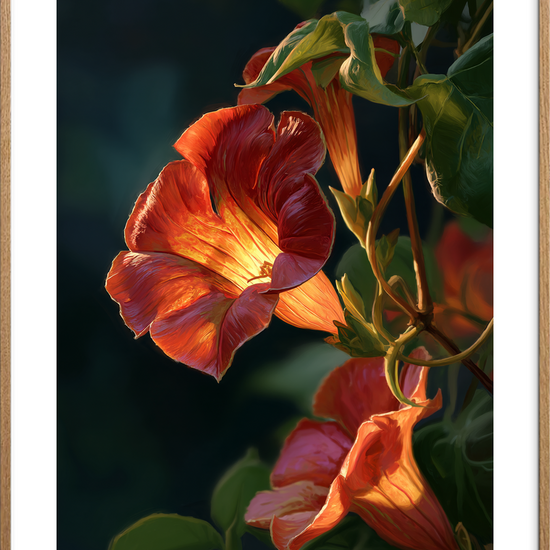Indre glødens sang - Oak Frame, With White Border
