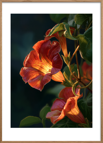 Indre glødens sang - Oak Frame, With White Border