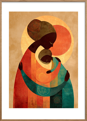 Moderens stille hjertesang - Oak Frame, With White Border