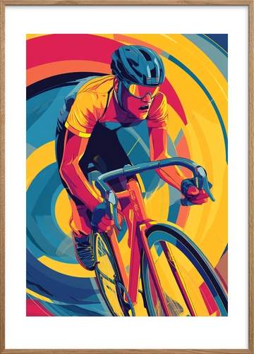 Farvernes pulserende sus - Oak Frame, With White Border