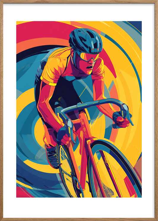 Farvernes pulserende sus - Oak Frame, With White Border