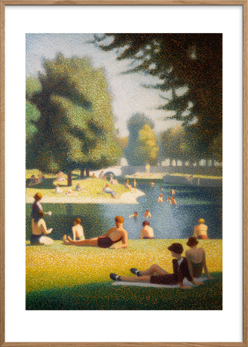 Solens bløde greb - Oak Frame, With White Border