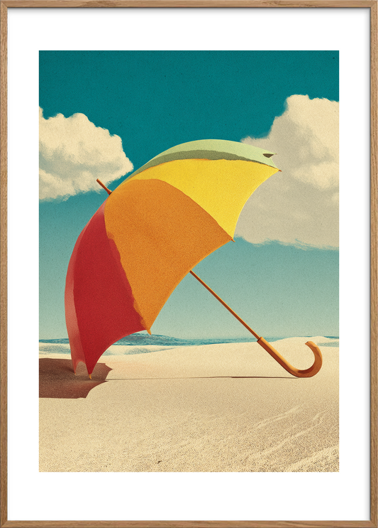 Sommerens sagte hvisken - Oak Frame, With White Border