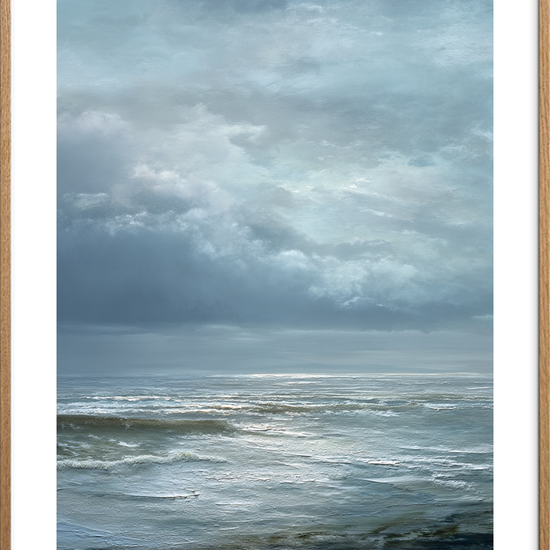 Havets kolde hvisken - Oak Frame, With White Border