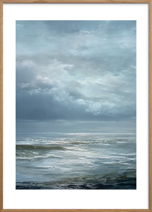 Havets kolde hvisken - Oak Frame, With White Border