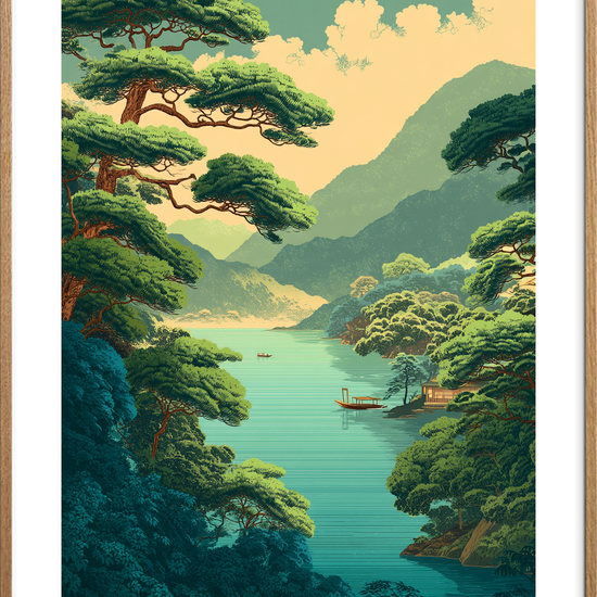 Smagen af morgenlys - Oak Frame, With White Border