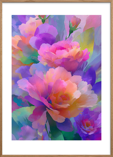 Duften af skjult sommersang - Oak Frame, With White Border