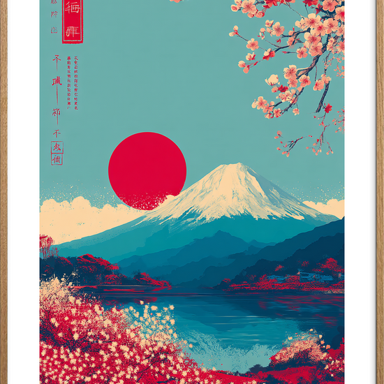 Solens stille klang - Oak Frame, With White Border