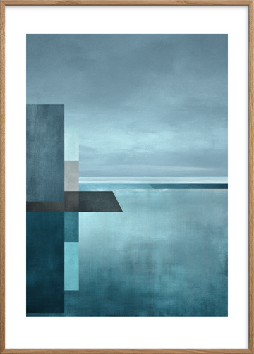 Salt på tungen ved horisonten - Oak Frame, With White Border