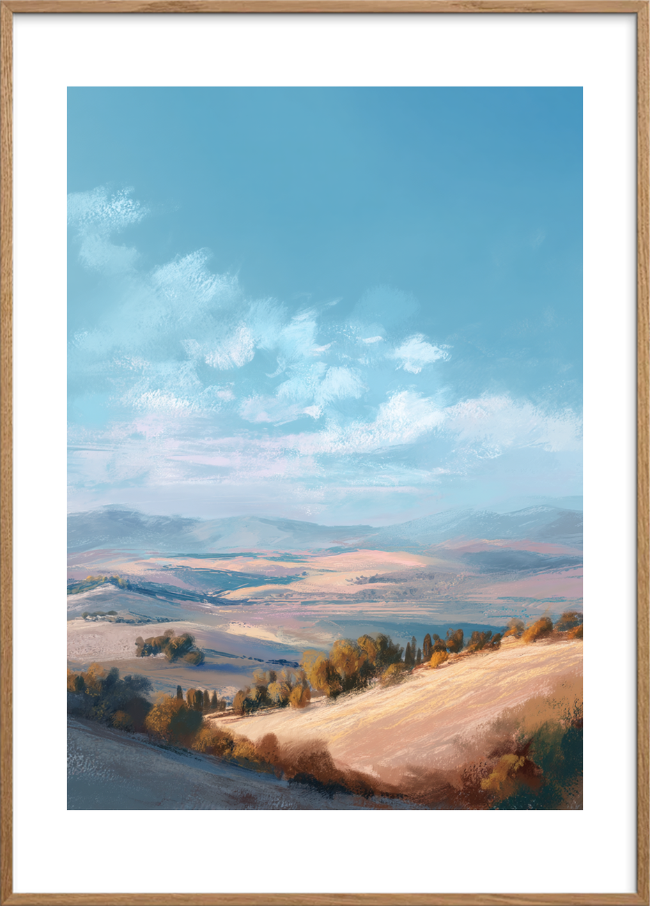 Himlens salte åndedrag - Oak Frame, With White Border
