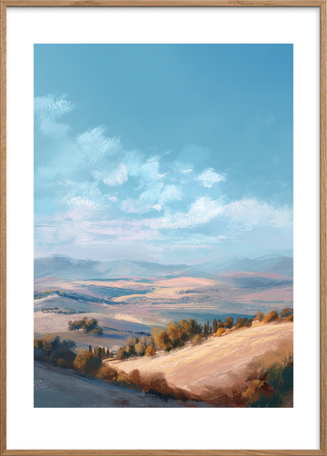 Himlens salte åndedrag - Oak Frame, With White Border