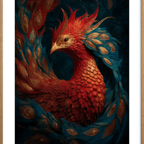 Ildens sagte sang - Oak Frame, With White Border