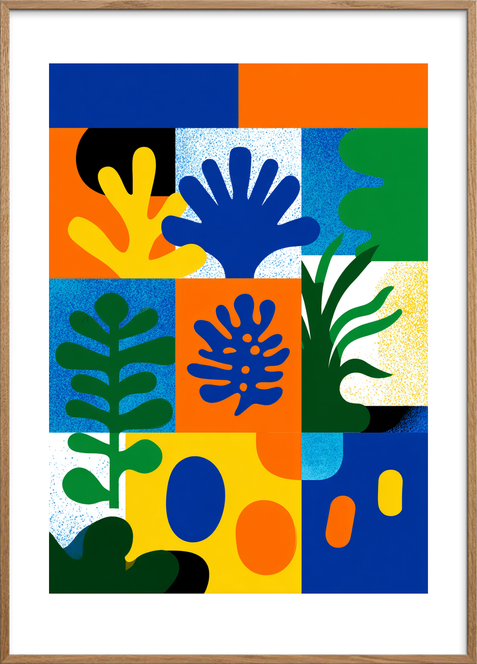 Farvernes stille sus - Oak Frame, With White Border