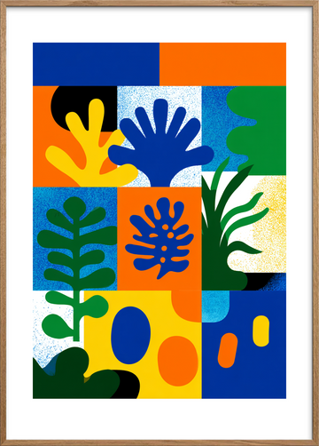 Farvernes stille sus - Oak Frame, With White Border