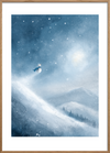 Vinden smager af frost - Oak Frame, With White Border