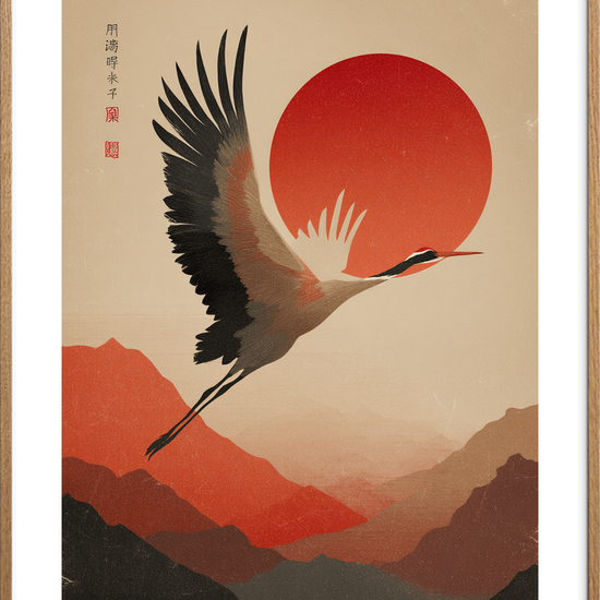 Klang af sol og vinger - Oak Frame, With White Border