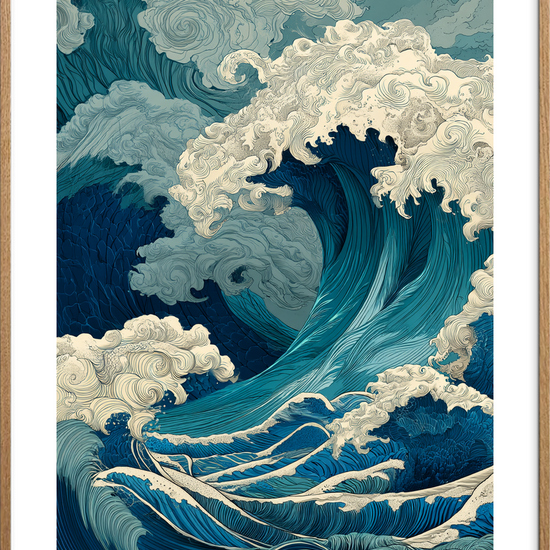 Saltets bid - Oak Frame, With White Border