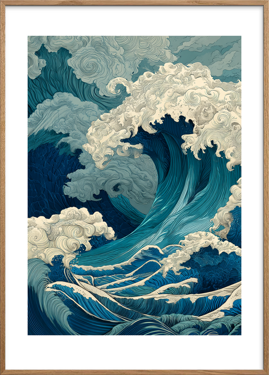 Saltets bid - Oak Frame, With White Border