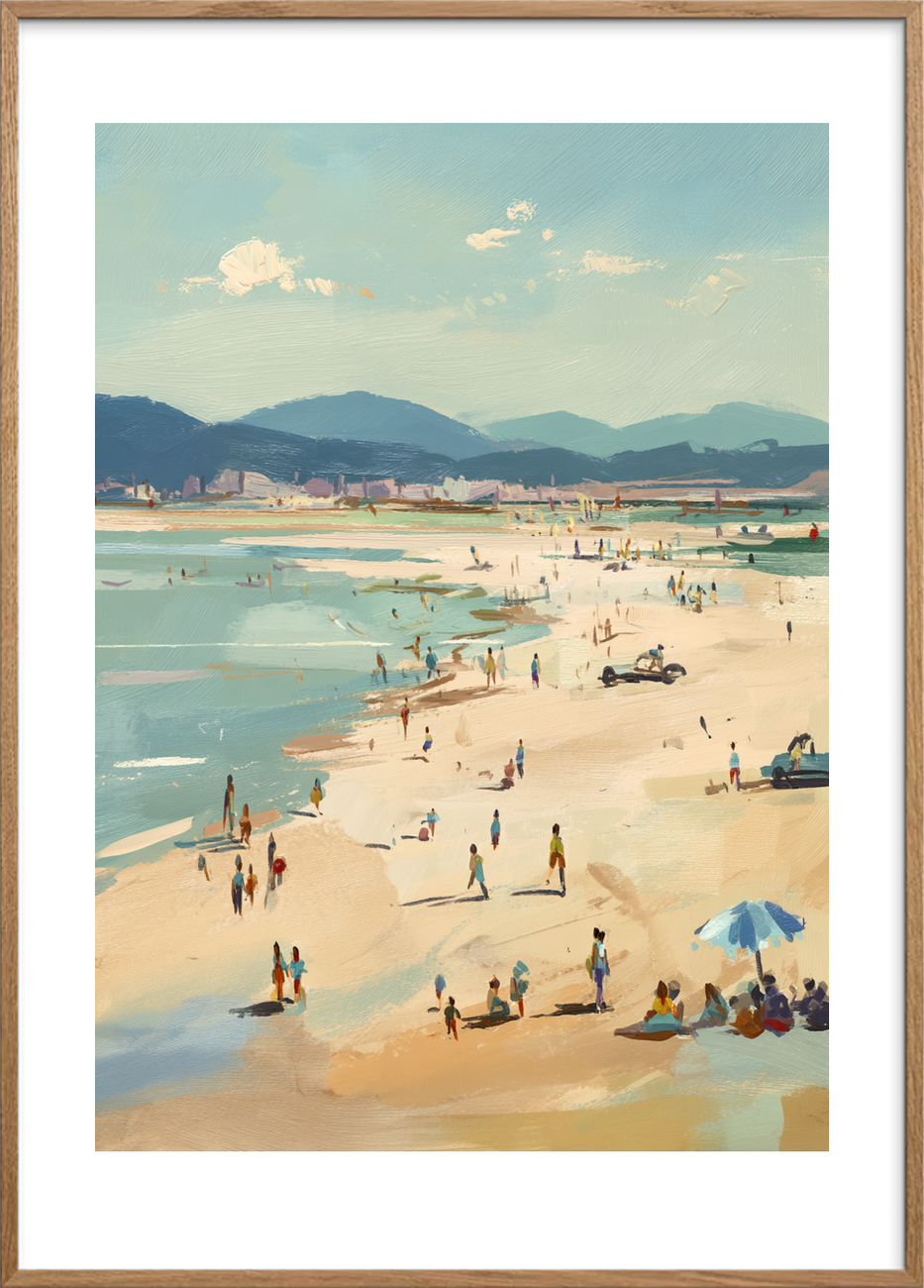 Saltets hvisken ved kysten - Oak Frame, With White Border