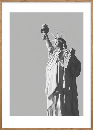 Frihedens kolde hvisken - Oak Frame, With White Border