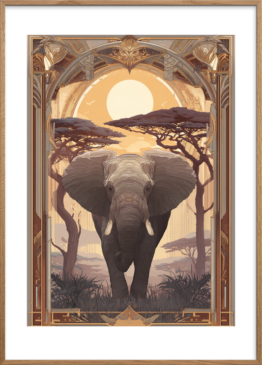 Tunge skridt under solen - Oak Frame, With White Border