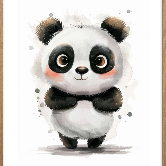 Blød hvisken fra små poter - Oak Frame, With White Border