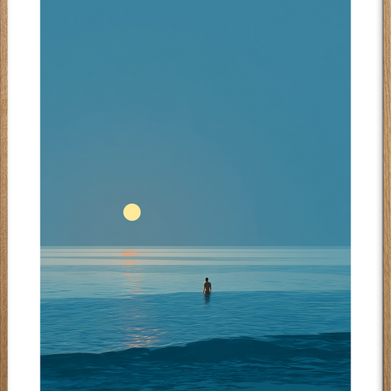 Saltens stille sang - Oak Frame, With White Border