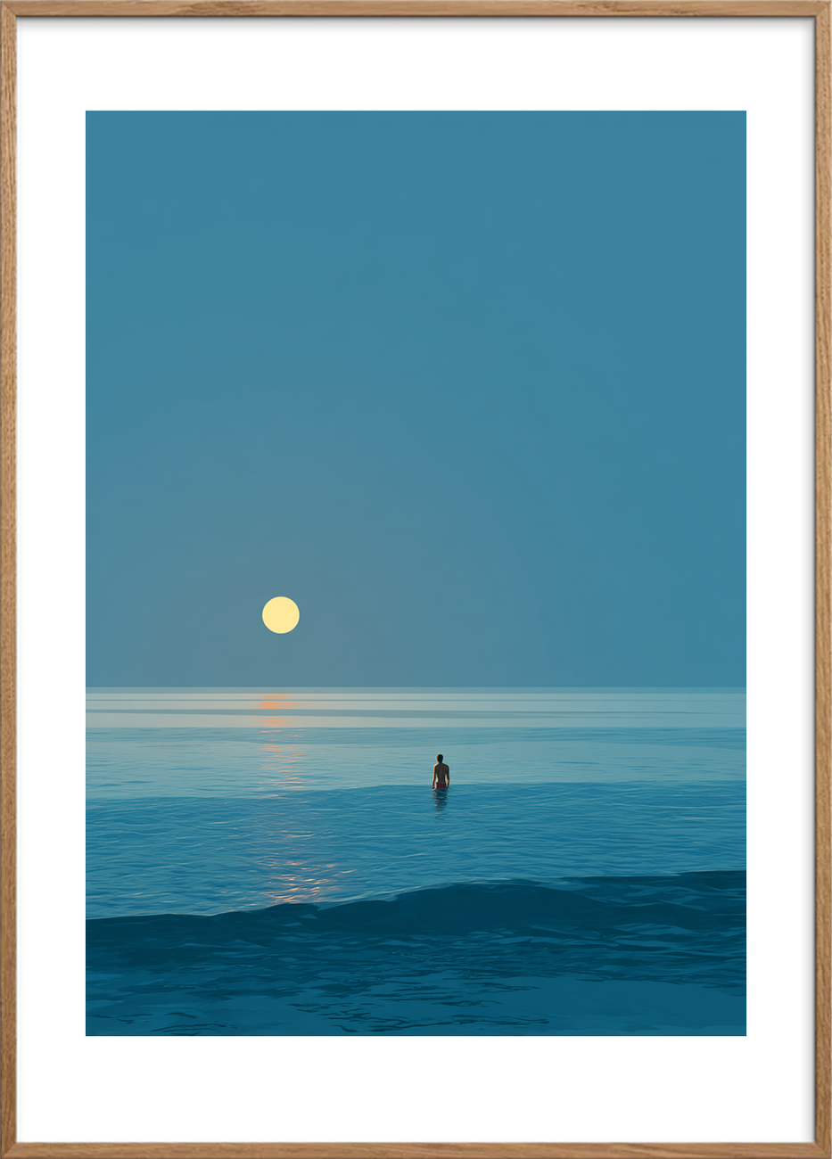 Saltens stille sang - Oak Frame, With White Border