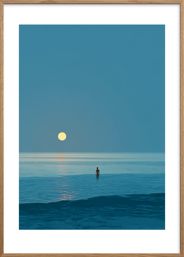 Saltens stille sang - Oak Frame, With White Border