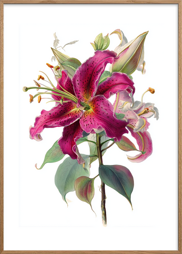 Hviskende sødme i blomst - Oak Frame, With White Border