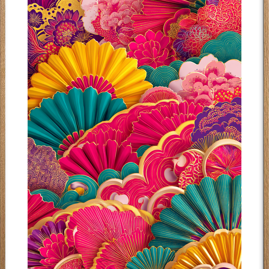 Silke under fingrene - Oak Frame, With White Border