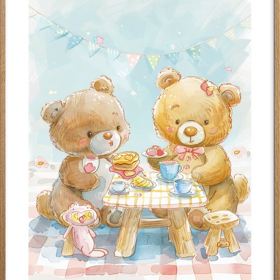 Smagens blide kram - Oak Frame, With White Border