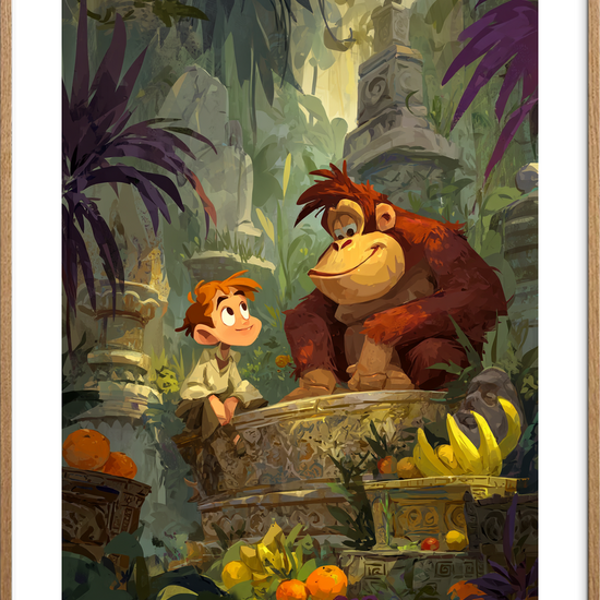 Smag af barndommens regnskov - Oak Frame, With White Border