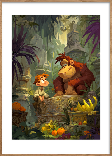 Smag af barndommens regnskov - Oak Frame, With White Border