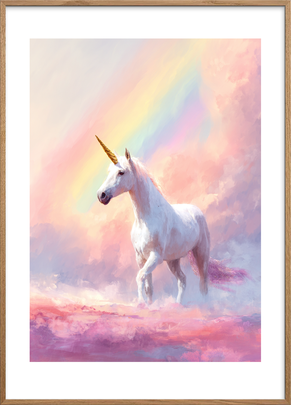 Guldhornets sagte klang - Oak Frame, With White Border