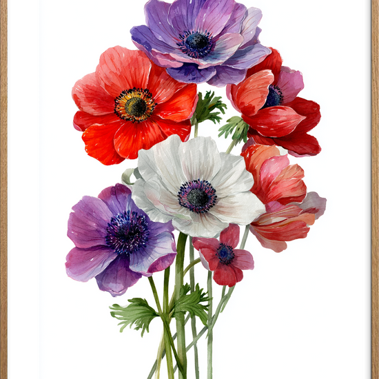 Hviskende farveklang - Oak Frame, With White Border