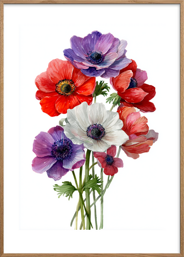 Hviskende farveklang - Oak Frame, With White Border