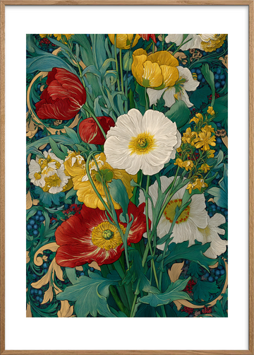 Lyden af farverne - Oak Frame, With White Border