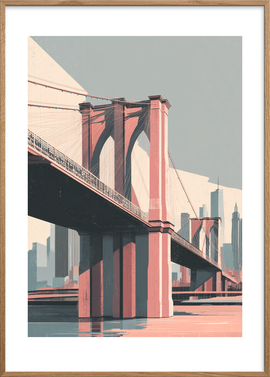 Stålens hvisken over vandet - Oak Frame, With White Border