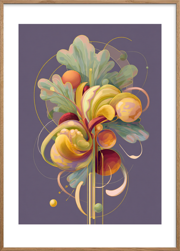 Hvisken fra gyldne blade - Oak Frame, With White Border