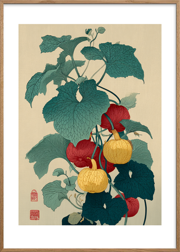 Bladenes sagte klang - Oak Frame, With White Border