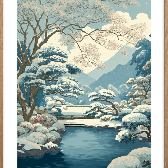 Stilhedens kolde hvisken - Oak Frame, With White Border