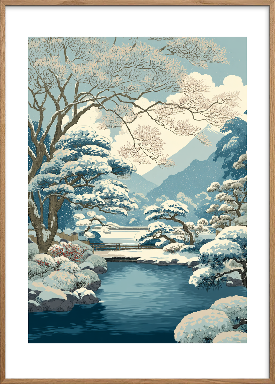 Stilhedens kolde hvisken - Oak Frame, With White Border