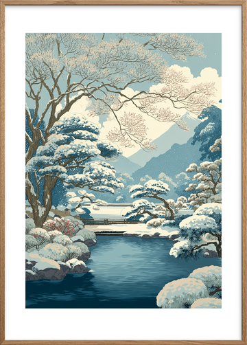 Stilhedens kolde hvisken - Oak Frame, With White Border