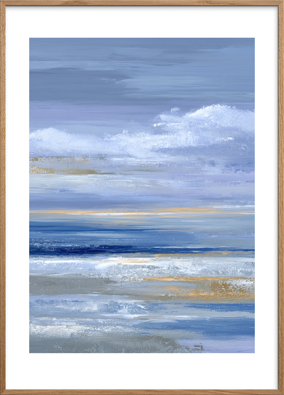 Havets hvisken mod huden - Oak Frame, With White Border